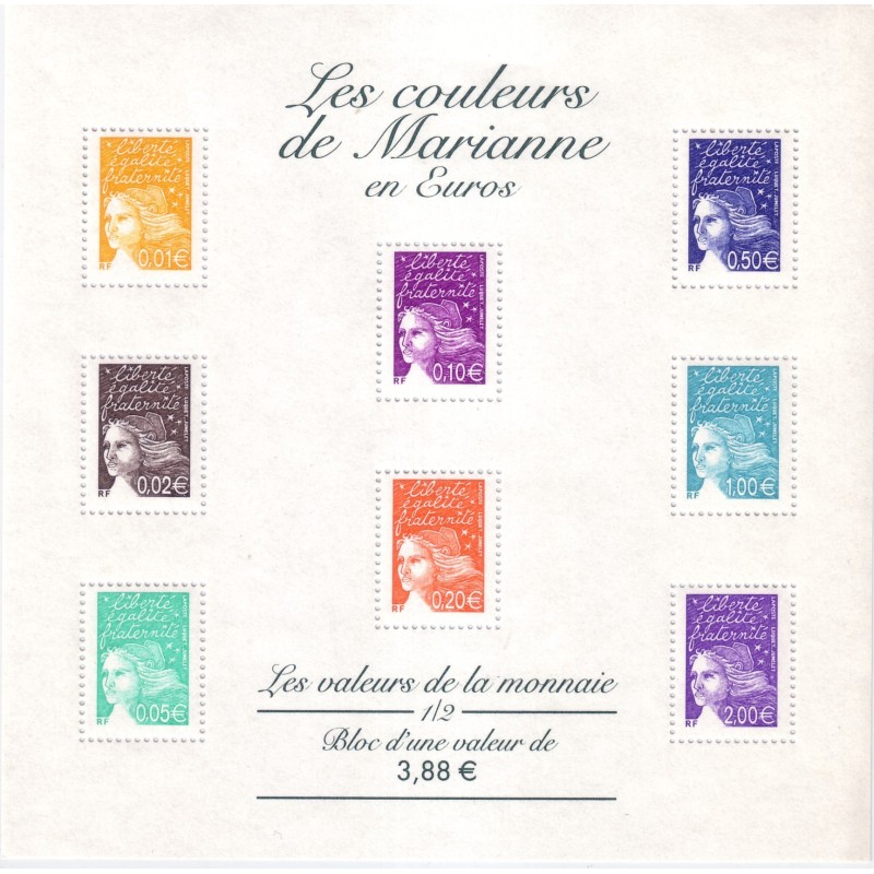 BLOC FEUILLET No0044 - LES COULEURS DE MARIANNE.