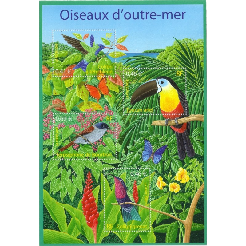 BLOC FEUILLET No0056 - OISEAUX D'OUTREMER.