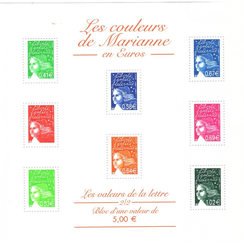 BLOC FEUILLET No0045 - LES COULEURS DE MARIANNE.