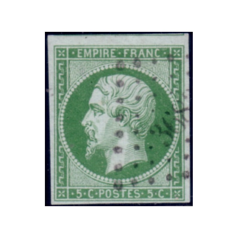 No012 - 5C VERT EMPIRE - OBLITERATION PC - LEGER PELURAGE (CLAIR).