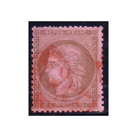 No058 - 10c CERES OBLITERATION ROUGE DES IMPRIMES.