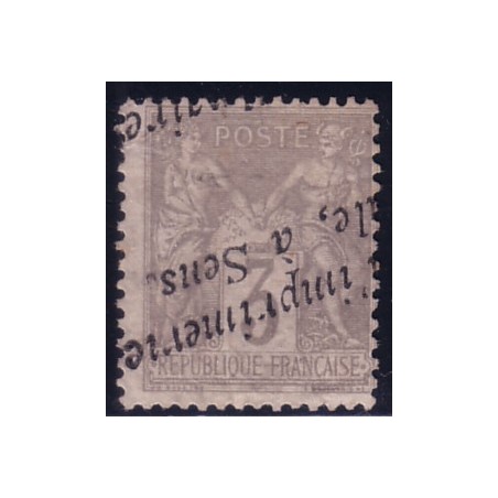 No087 - 3c GRIS SAGE - OBLITERATION TYPOGRAPHIQUE.