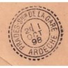 ARDECHE - BERRIAS DU 30-9-1898 + BOITE RURALE SUP C/2.