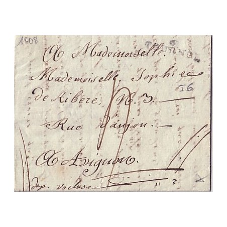 ARDECHE - 6 TOURNON EN 1808 - LETTRE AVEC TEXTE.