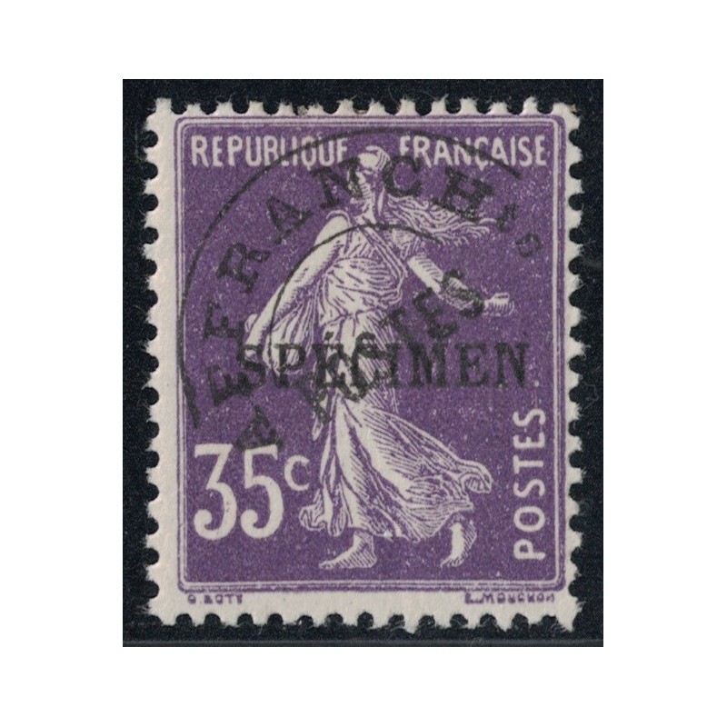 COURS D'INSTRUCTION - PREO - No62-CI 2 - SURCHARGE SPECIMEN - TRACE CHARNIERE - COTE 294€.