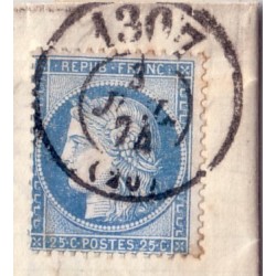 COTE D'OR - BUREAU DE PASSE 1307 / No60 DU 3-7-1874.