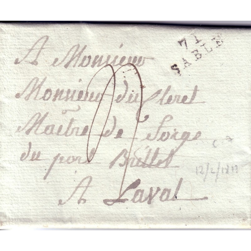 SARTHE-71 SABLE -12-2-1813 - TAXE 4 - LETTRE AVEC TEXTE.