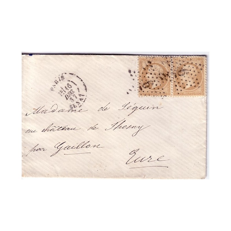 PARIS - PARIS SENAT 16- DECEMBRE 1867 - No28 EN PAIRE.