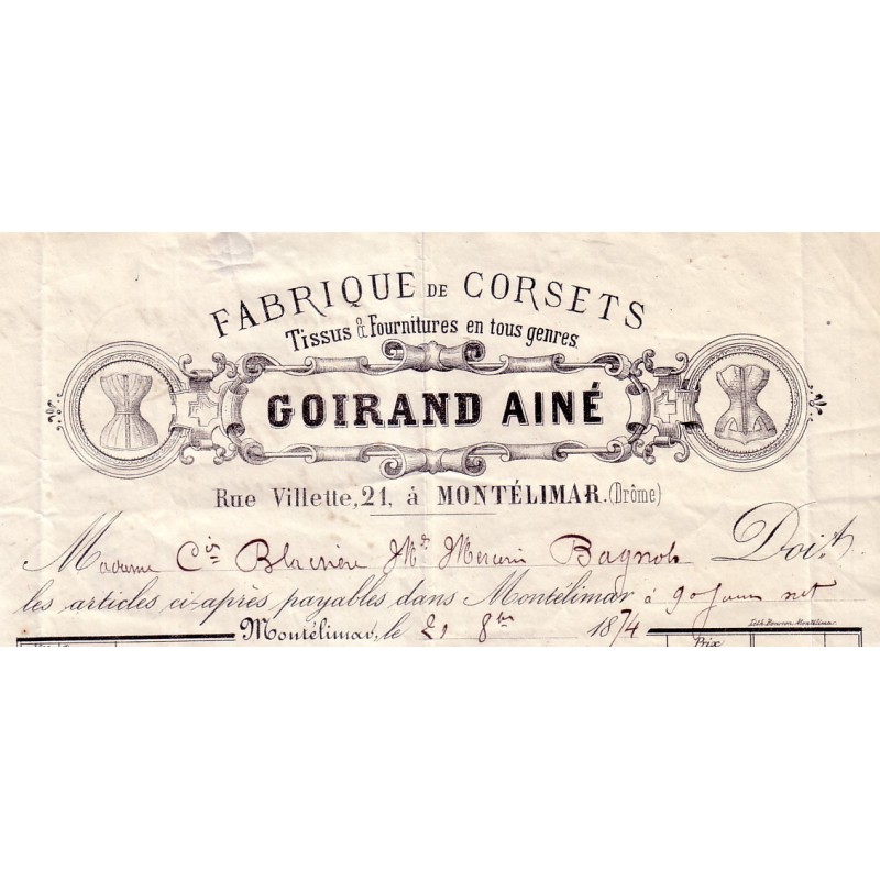 DROME-MONTELIMARD-FABRIQUE DE CORSETS GOIRAND AINE.