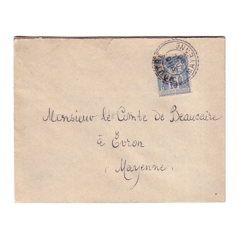 MAYENNE - VOUTRE T84 DU 15 JUILLET 1896 / 15c TYPE SAGE.