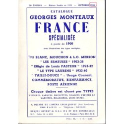 CATALOGUE FRANCE SPECIALISEE A PARTIR DE 1900-GEORGES MONTEAUX - 1980.