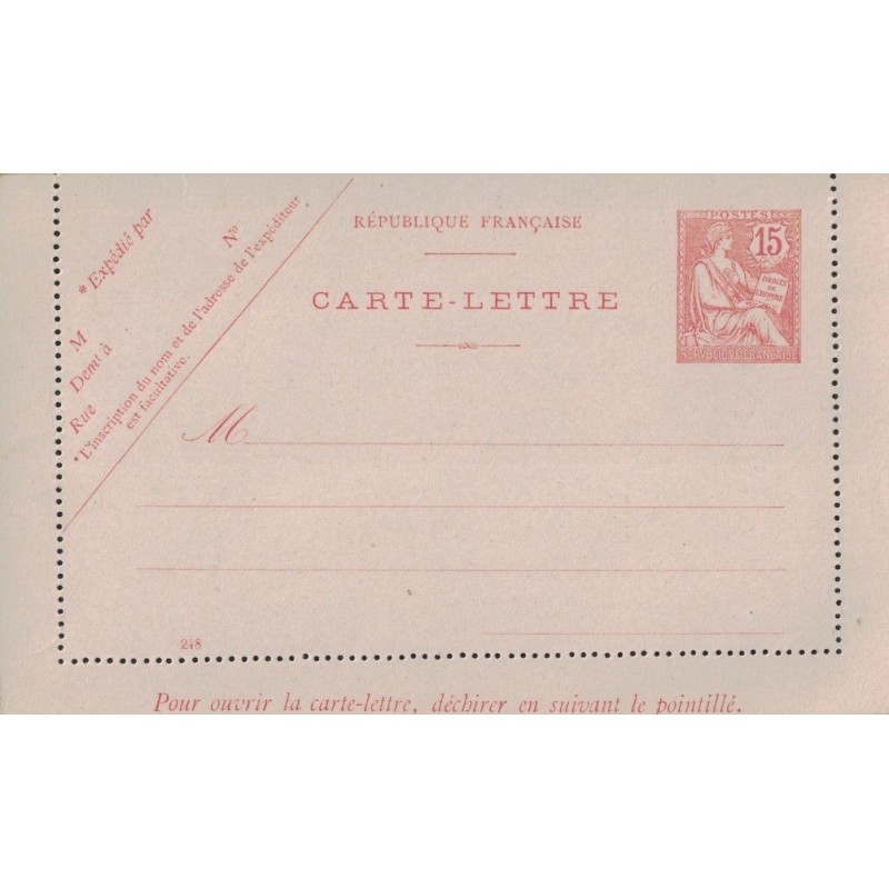 MOUCHON RETOUCHE - CARTE LETTRE - ENTIER POSTAL NEUF 15c.