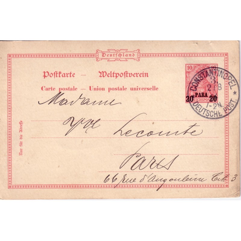 LEVANT-ENTIER POSTAL ALLEMAND-CONSTANTINOPEL.