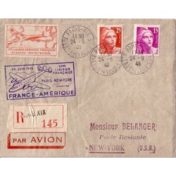 FRANCE AMERIQUE 24-6-1946-SUPERBE LETTRE