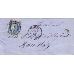 HERAULT - BEZIERS- T17 DU 14-5-1876+BR D DE MARAUSSAN