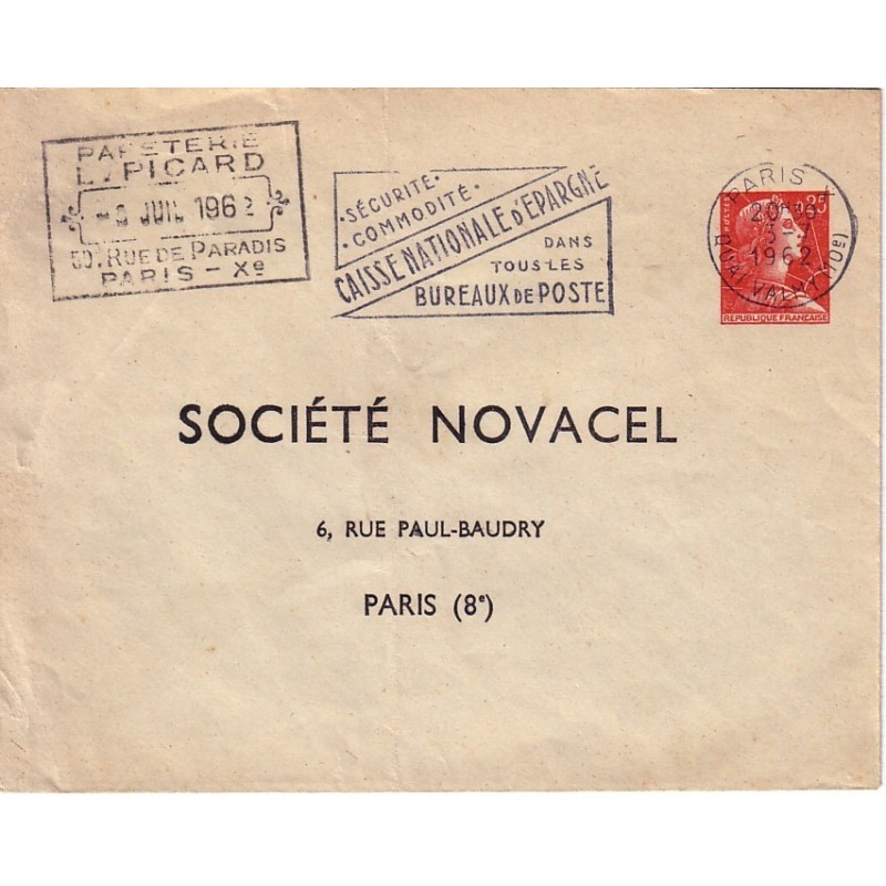 MULLER - 0.25 ROUGE - SOCIETE NOVACEL - ENVELOPPE PRIVEE -TSC.