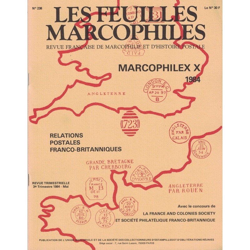 LES FEUILLES MARCOPHILES -RELATIONS POSTALES FRANCO-BRITANNIQUES - 1984.