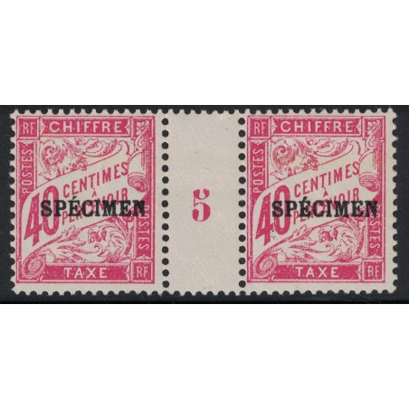 COURS D'INSTRUCTION - TAXE - MILLESIME 5 - NoT35 - SURCHARGE SPECIMEN - SANS TRACE CHARNIERE ** - COTE 165€.