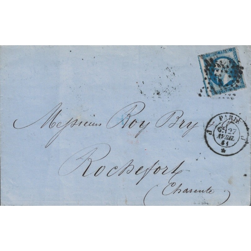 PARIS - J * J - No14A PERCE EN LIGNE - LE 27-4-1861 - COTE 100€.