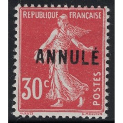 COURS D'INSTRUCTION - No160-CI 1 - SEMEUSE SURCHARGE ANNULE - SANS TRACE CHARNIERE ** - COTE 30€.