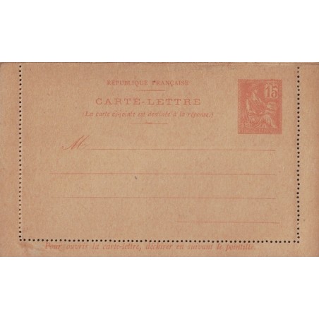 MOUCHON - CARTE LETTRE - 15c - REPONSE PAYE - ENSEMBLE NEUF - COTE 60€.