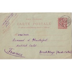 CRETE - LA CANEE LE 19-10-1908 - ENTIER POSTAL TYPE MOUCHON DE CRETE.