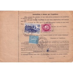 BAS RHIN-STRASBOURG 29-7-1939 - BULLETIN D'EXPEDITION AFFRANCHISSEMENT MIXTE.