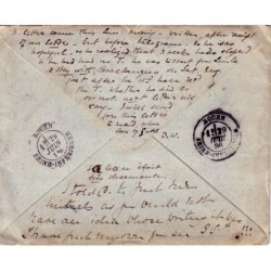 GRANDE BRETAGNE - LETTRE POUR LA FRANCE TAXE NOIRE BANDEROLLE No17 20c.