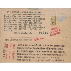 MAINE ET LOIRE - GREVE - VIGNETTE CHAMBRE DE COMMERCE DE SAUMUR 15F + 5F - SUR LETTRE AVEC DIVERS CACHETS - 14-8-1953.