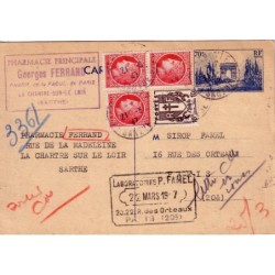 ARC DE TRIOMPHE-BEL AFFRANCHISSEMENT A 3F80-DE LA SARTHE POUR PARIS.