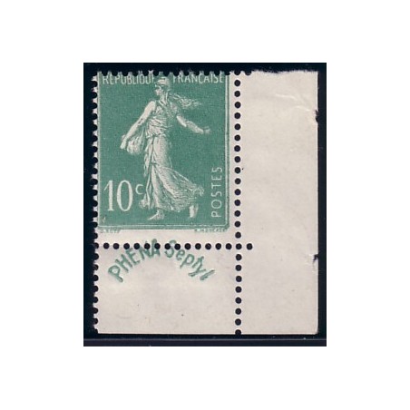 No0188 - SEMEUSE 10c PUB PHENA BORD DE CARNET-NEUF*.