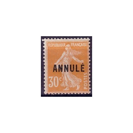 COURS D'INSTRUCTION - No141 SEMEUSE SURCHARGE ANNULE-NEUF*-TRACE INFIME DE CHARNIERE.