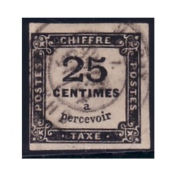 TAXE No005 - 25c NOIR - OBLITERE - COTE 65€.