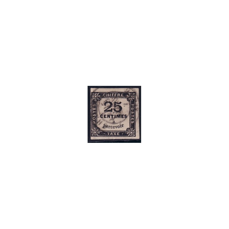 TAXE No005 - 25c NOIR - OBLITERE - COTE 65€.