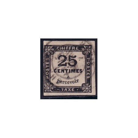 TAXE No005 - 25c NOIR - OBLITERE - COTE 65€.