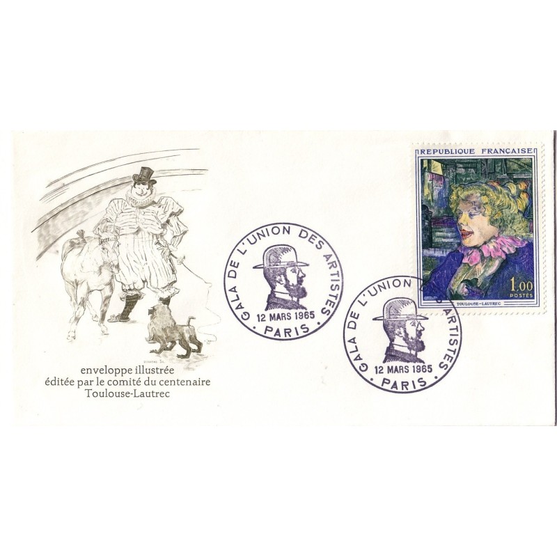 1er JOUR-TOULOUSE LAUTREC - GALA DE L'UNION DES ARTISTES PARIS 12-03-1965