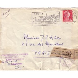 MULLER - CORSE - BASTIA - ACCIDENT - CORRESPONDANCE PARVENUE EN MAUVAIS ETAT AU BUREAU DE PARIS XV.