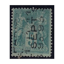 PREO No015 - 5c SAGE SURCHARGE SUR 5 LIGNE - RARE - SIGNATURE.