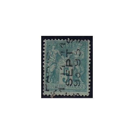 PREO No015 - 5c SAGE SURCHARGE SUR 5 LIGNE - RARE - SIGNATURE.