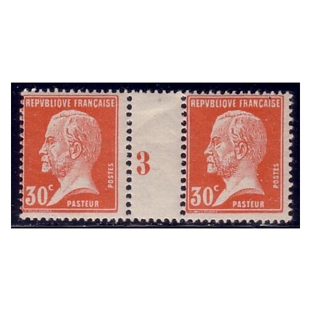 No0173 - PASTEUR 30c MILLESIME 3 - TRACE DE CHARNIERE SUR UN TIMBRE.