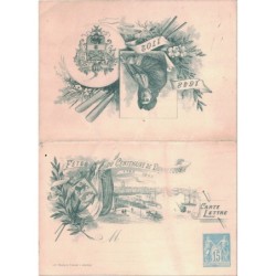 SAGE - CARTE LETTRE - 1893 - FETES DU CENTENAIRE DE DUNKERQUE - NEUF - TIMBRE EN BAS.