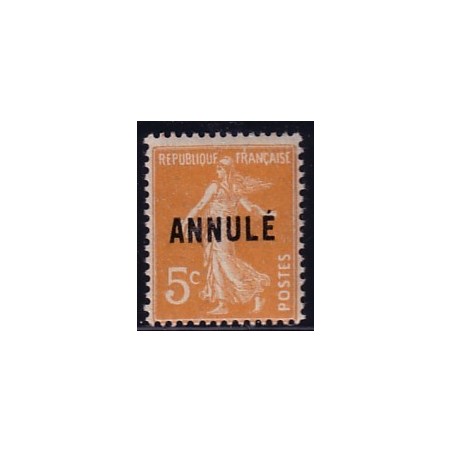 COURS D'INSTRUCTION - No158 -CI 1 - SEMEUSE SURCHARGE ANNULE-NEUF**.