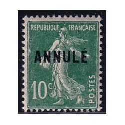 COURS D'INSTRUCTION - No159 - CI 2 - SEMEUSE - SURCHARGE ANNULE- TRACE INFIME DE CHARNIERE.