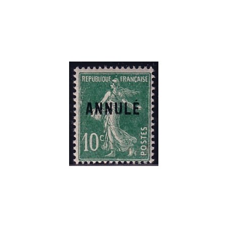 COURS D'INSTRUCTION - No159 - CI 2 - SEMEUSE - SURCHARGE ANNULE- TRACE INFIME DE CHARNIERE.