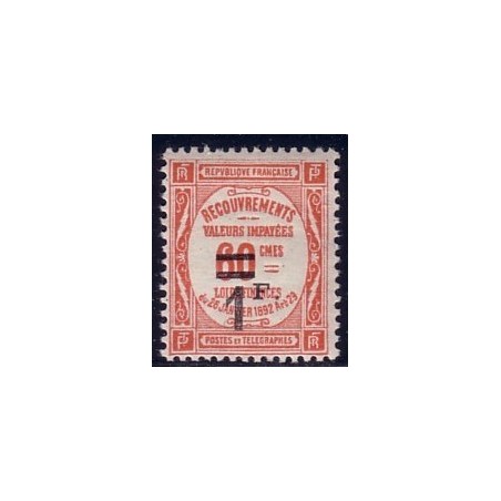TAXE No053 - 1F/60c ROUGE***