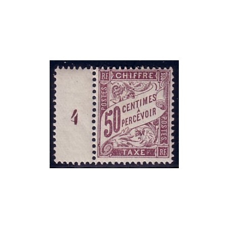 TAXE No037 - 50c BRUN LILAS*** MILLESIME 4.