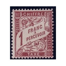 TAXE No040A - 1F LILAS BRUN SUR BLANC***