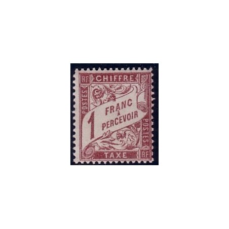 TAXE No040A - 1F LILAS BRUN SUR BLANC***