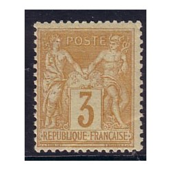No086 - 3c SAGE BISTRE JAUNE-NEUF AVEC GOMME**-PLIURE-COTE 325€