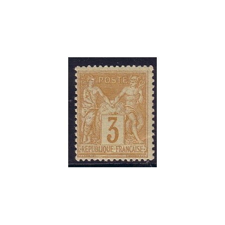 No086 - 3c SAGE BISTRE JAUNE-NEUF AVEC GOMME**-PLIURE-COTE 325€